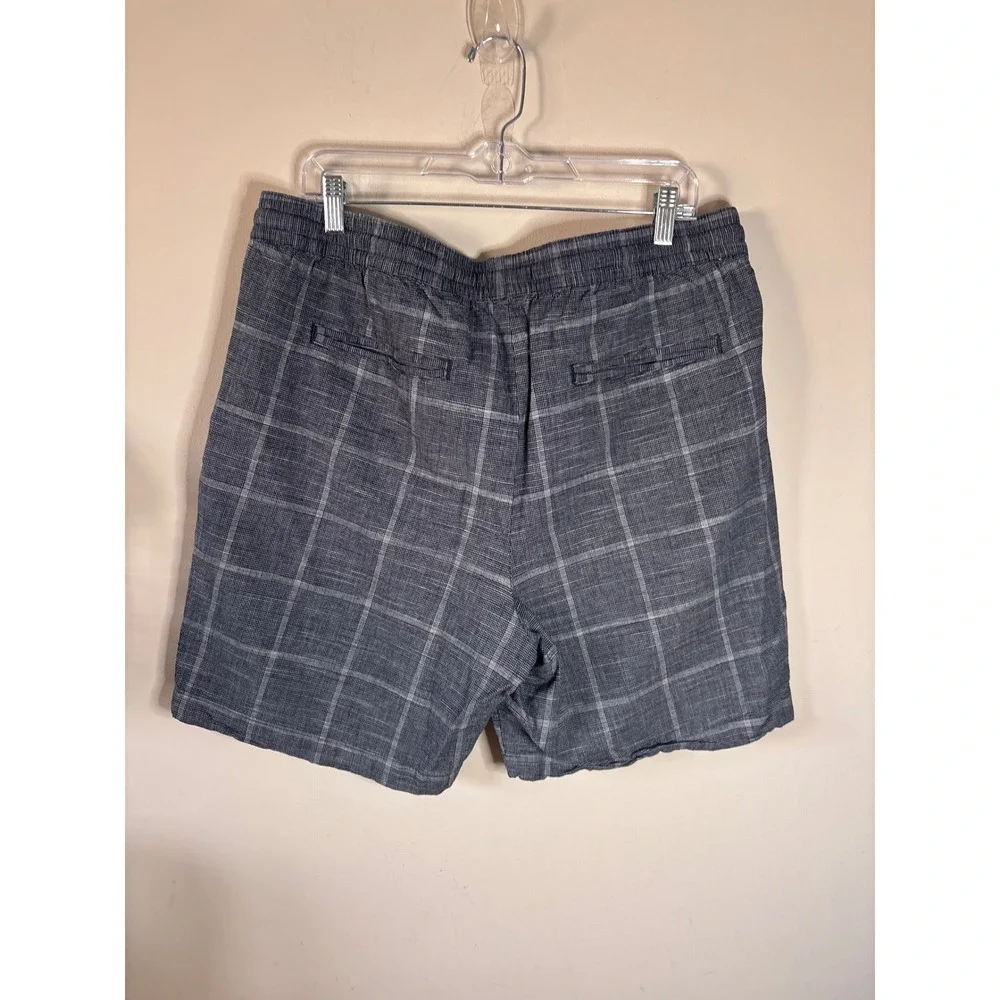 Banana Republic Mens Deck Short Navy Windowpane Plaid Cotton Shorts 454801 L